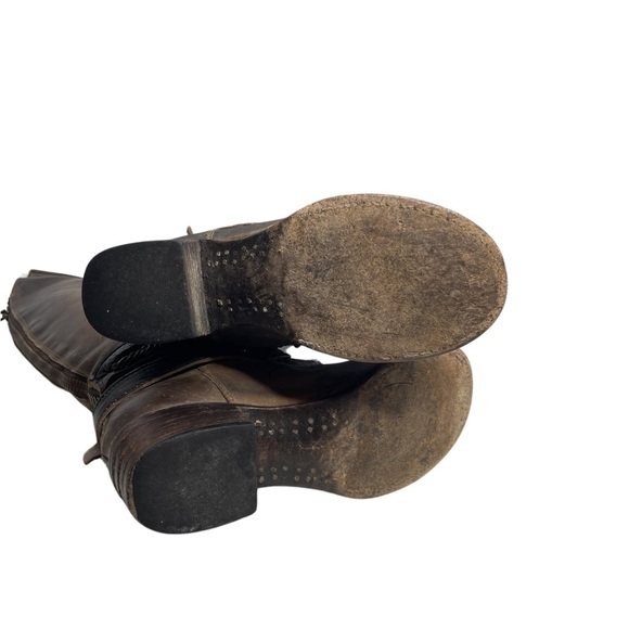 Freebird By Steven Aspen Long Brown Buckle/chains Leather Boho women boots Sz 7 - Picture 10 of 16